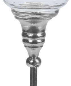 Glass Candle Holder with Silver Stand - large