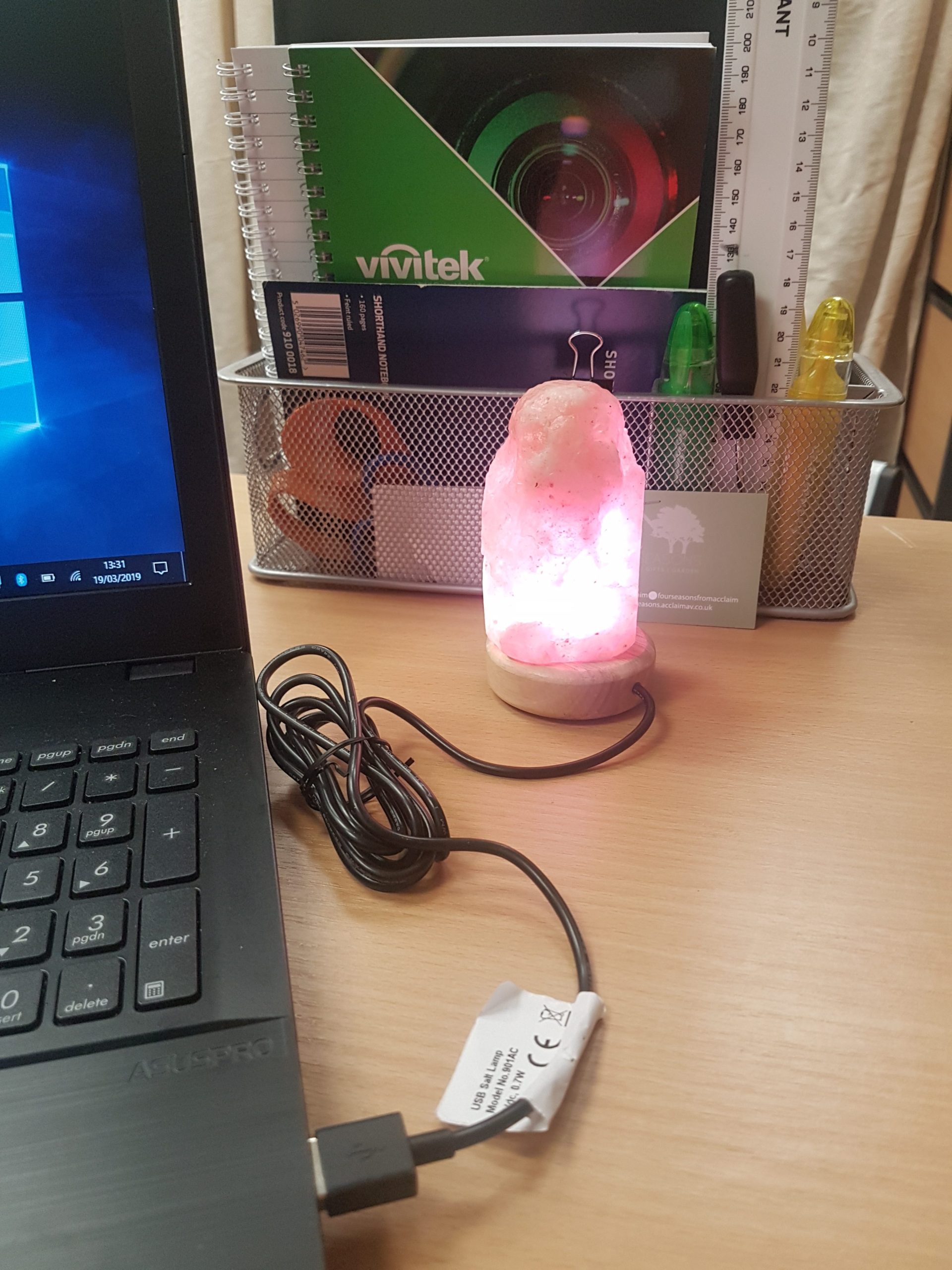 USB Mini Rock Salt Lamp - Image 3