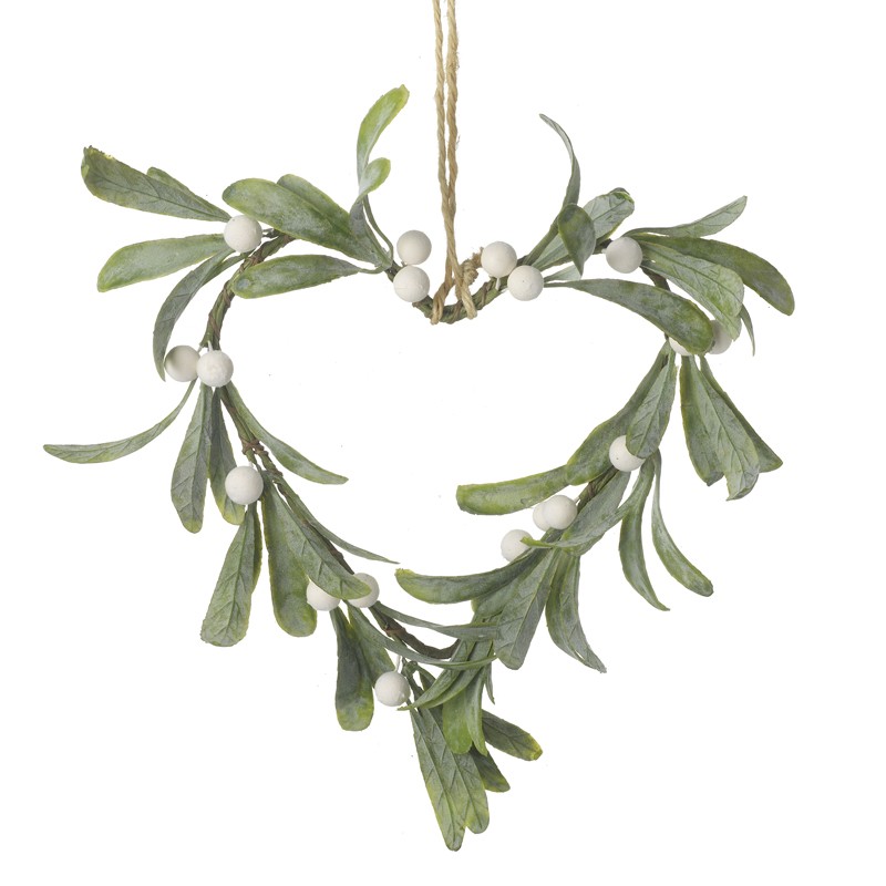 Hanging Heart Mistletoe Decoration