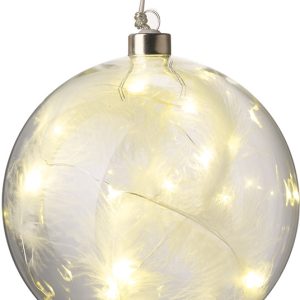 Large Light Up Feather Bauble