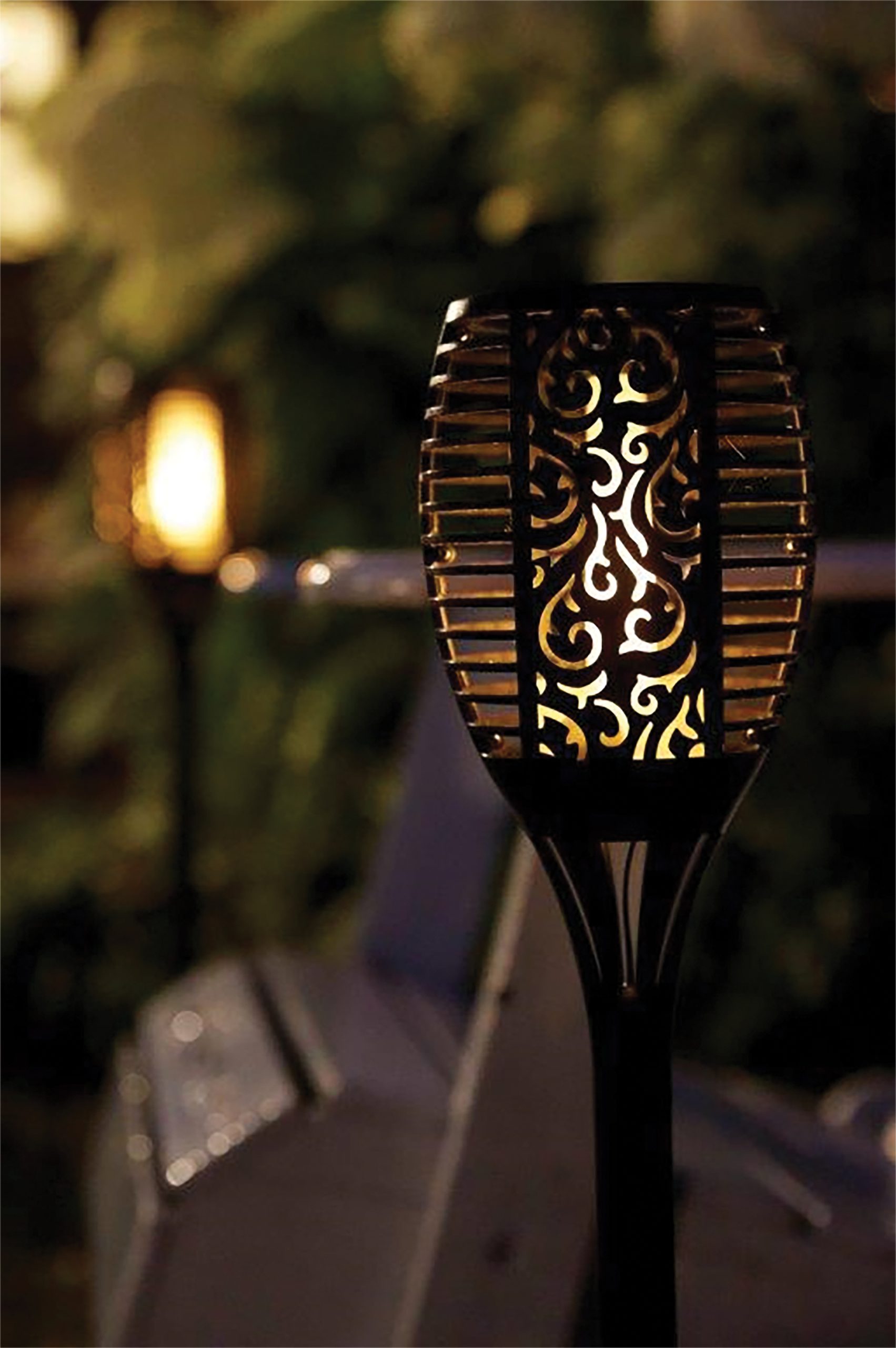 Art Deco Solar Torch Light