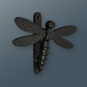 Brass Bee Dragonfly Door Knocker Black