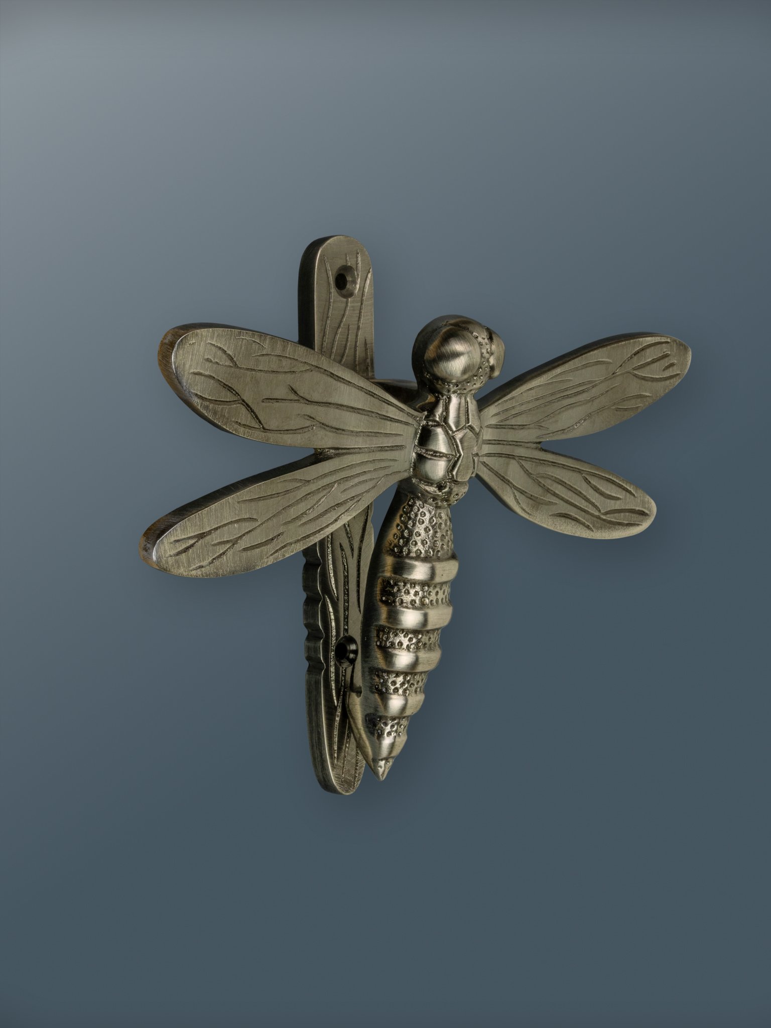 Brass Bee Dragonfly Door Knocker Pewter