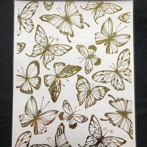 Metallic Foil Rub On Art -Butterflies