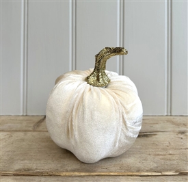 Fabric Pumpkin White Small