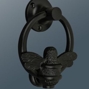 Brass Bee Ring Door Knocker Black